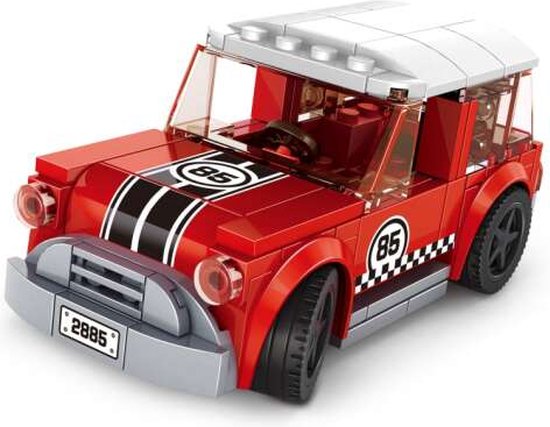 Bricker Mini Cooper look - stads auto - City car - Mini Cooper - compatibel met lego - Racewagen