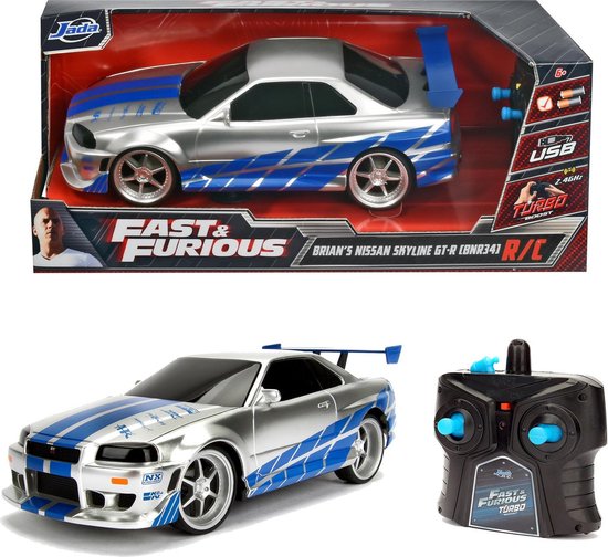 Jada Toys - Fast & Furious - RC Nissan Skyline GTR 1:16 - 2 4GHz - Vanaf 8 jaar - Bestuurbare auto