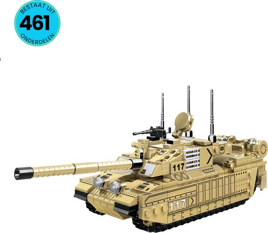 Leger Speelgoed Set - Geschikt Voor Lego - Vanaf 6 Jaar - 461 Bouwstenen - Challenger Tank - Bouwset - STEM Speelgoed - Bouwsets - Bouwspeelgoed - Inclusief Handleiding