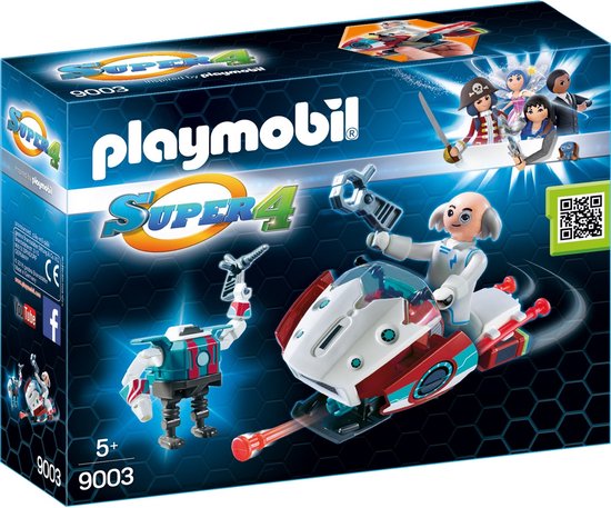 Playmobil Super 4 nr. 9003 Skyjet met Dr. X & robot / Sky Jet et Docteur X