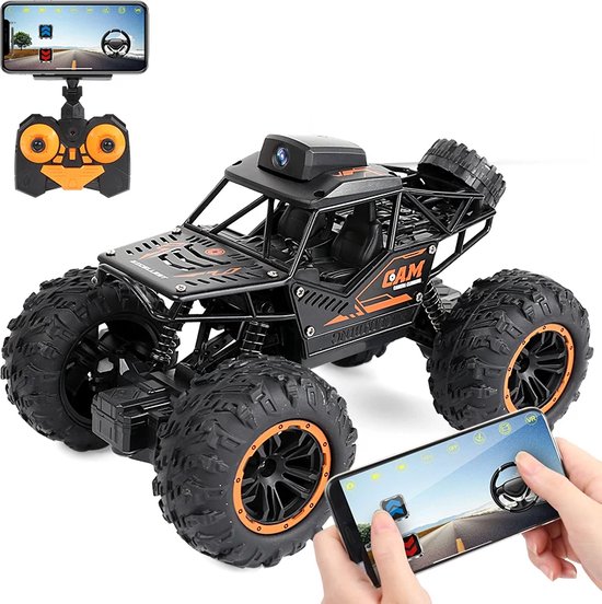 DrPhone RCX10 - 1/18 RC Buggy – Met 720P Camera – Auto Met Mobiele App - Stevige Alloy Behuizing – Gebaren Control – Schokabsorptie - 2.4GHz Controller