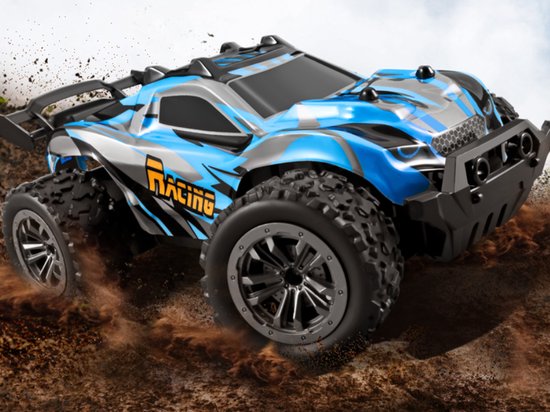 Radiografische auto - speedmonster - rapid monster - rc truck - met afstandsbediening - lichtblauw - tot 20 kmh - 2WD - terreinwagen - Xd Xtreme