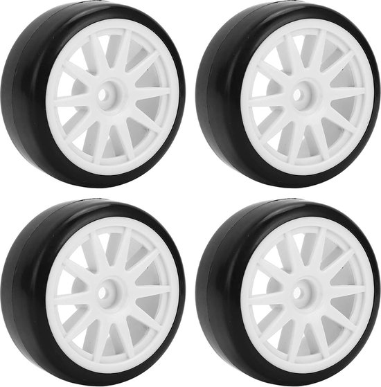 Drift Wheels 4 stuks - Zwarte Ongelijke Textuur - Harde Banden - Duurzaam - 1/10 RC Auto