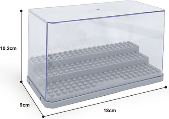 VAEM Display Vitrine Box geschikt voor LEGO Minifigs - Minifigures -Showcase Box - 18cmx9cmx10cm kleur Grijs