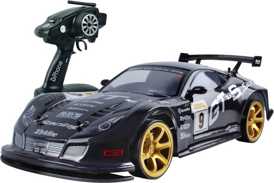 DrPhone RCZ Pro - 1:10 RC Auto 4WD Dual-Battery Systeem – Drift Wagen - Topsnelheid 70 km/u, Geschikt voor Alle Terrein + 2 Accu - Zwart