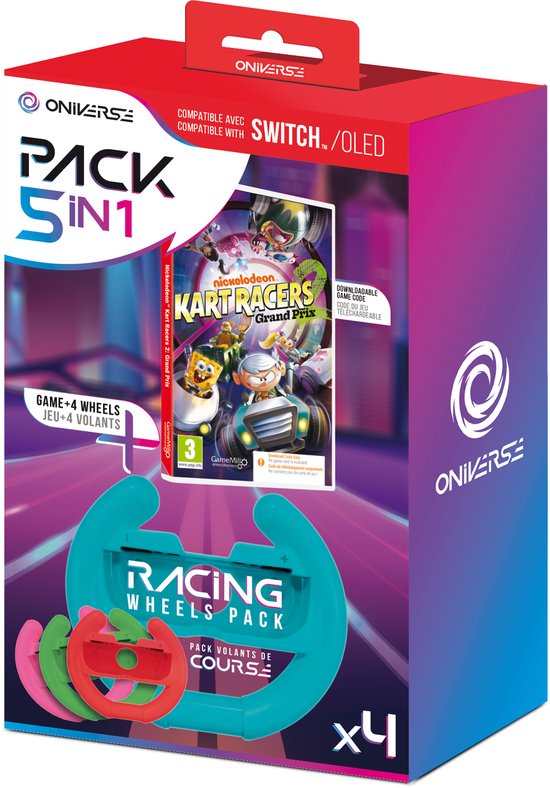 ONIVERSE Racesturen pakket + Nickelodeon Kart Racers 2 - Nintendo Switch (Code in the Box)