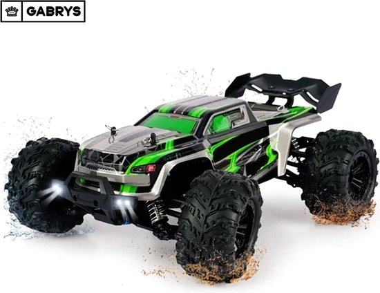 Afstand bestuurbare Auto - Off Road Monster Truck - Afstand Bestuurbare Race Auto op Accu - 4x4 wielaandrijving - krachtige schokdemping - 52 km p/u - Groen - 3 snelheden - Led-koplamp