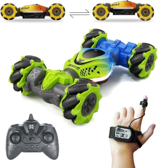 Rc 4wd Car stunt car twist groen/blauw Transformerende Auto - Afstand bestuurbare auto - RC Auto Offroad - Volwassenen - Kind - Stuntauto