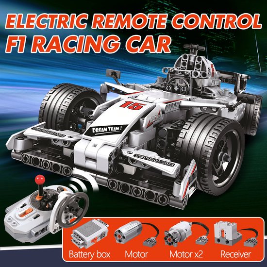 Bonstorm Bestuurbare Formule 1 RC - RC Auto - Sports Car - Lego Technic Compatible (geen lego)