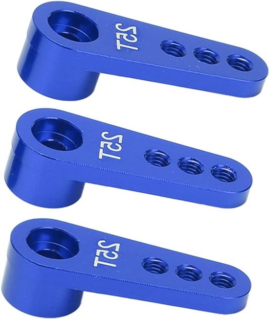 3 Stuks Aluminium 25T RC Servohoorns Metalen Stuurarm Compatibel met 1/8 1/10 RC Auto - Blauw - Beste Kwaliteit .