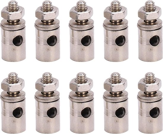 10 Stks RVS Duwstang Connector - Voor RC Vliegtuig - Duwstang Stoppers - 1.8mm/1.9mm/2.0mm/2.1mm Staaldraad .