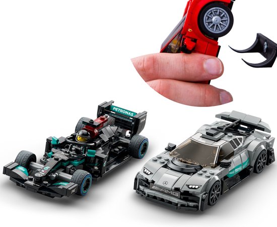 Muurbeugel voor LEGO Speed Champions Mercedes-AMG - F1/project One - Universeel - Lego houder auto modellen - geschikt voor beide modellen - Zwart