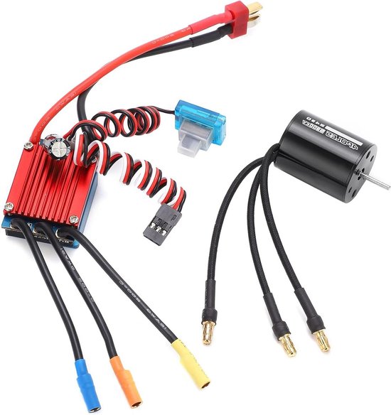 RC Auto Motor 5800KV Waterdichte 4 Polen Borstelloze Motor met 25A ESC Combo Set voor 1/16 1/18 Auto - Beste Auto Accessoires .