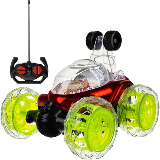 RC Stunt Car Afstandsbestuurbare Auto met 360º Draaiende Wielen met Licht & Geluid - Stunt Auto Kantelbaar - Oplaadbaar 15CM  Crazy Twister Auto - Crazy Dancer Stuntman