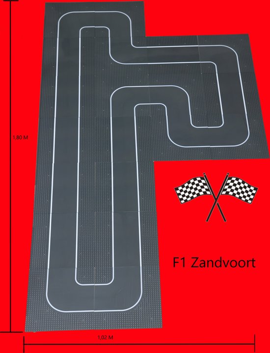 Set Wegplaten geschikt voor LEGO - 20 Stuks - Race baan Lego - Lego F1 - Wegen Bouwplaten - Straat Bouw Platen - Racecircuit Zandvoort- Voor Classic Bouwstenen