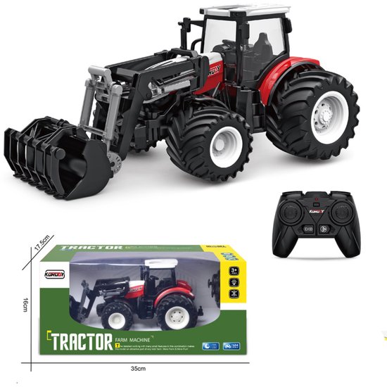 RC Tractor met Frontlader en Brede Banden – 1:24