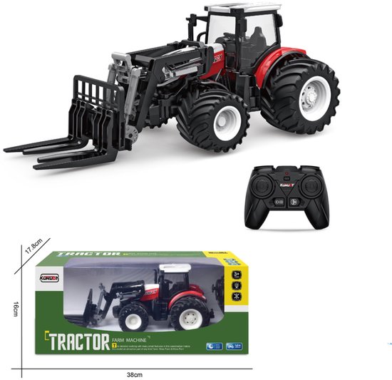 RC Tractor met Palletvork en Brede Banden – 1:24 Schaal