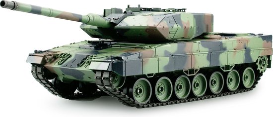 RC tank Heng Long Leopard 2A6 2.4GHZ met schietfunctie rook en geluid IR/BB en  V7.0