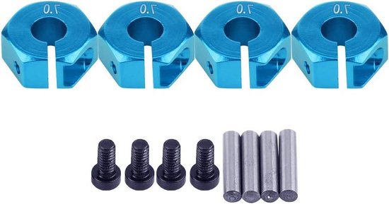 Wielnaafadapter 12 mm universele RC-naafadapter verlengconversie voor 1/10 schaal RC auto 7 mm-blauw - Model auto-accessoires - speelgoedmodellen .