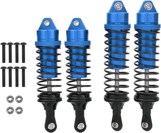 RC Auto Schokdemper 4 Stuks - Voor/Achter - Geschikt voor Traxxas Slash - Blauw .