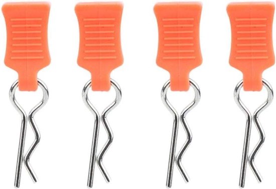 HTML RC Body Clips - Gebogen Springy R Pins - 1/8 1/10 1/12 RC Body Clips R Pins + Bevestigingsbeugel Set - RC Model Bent Body Clip Accessoire (Oranje) - Model Speelgoed .