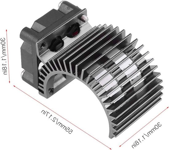 Motorkoellichaam met ventilator voor RC-auto's op schaal 1:10 - zwart .