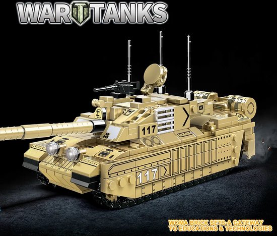 Gevechtstank Bouwset - Leger Tank Bouwpakket - Militair Legervoertuig - 3D Puzzel Speelgoed - Bouwblokken Set - Compatibel met Lego Bouwstenen - 486 Stuks