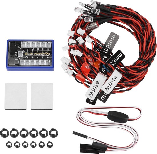 LED-verlichtingsset simulatie knipperende modelautolampen 4 bedrijfsmodi voor 1/10 1/8 HSP Tamiya CC01 SCX10 RC - Gemodificeerde afstandsbediening lichtgroep - automodel speelgoed .