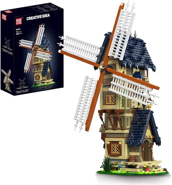 Mouldking 10060 - Windmolen - Kinderdijk - 1584 onderdelen - bouwset - lego compatibel - Nederlands