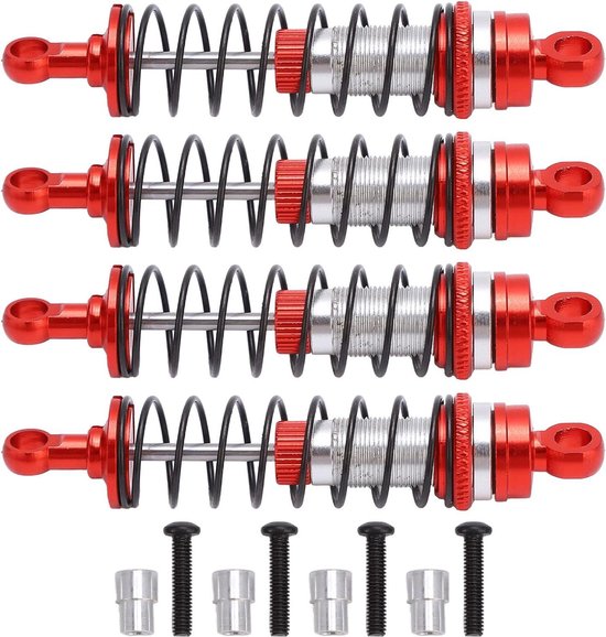 RC-schokdemper achter - reductie van trillingen - aluminiumlegering - voor Latrax Teton 1/18 - rood .