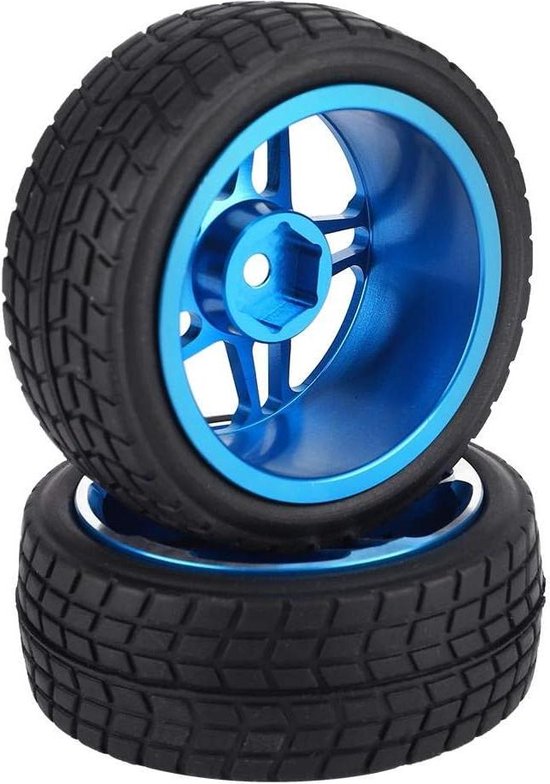 VGEBY1 2pcs 1/10 RC Reifen Gummireifen Rad für ZD Racing On-Road Auto - Blau .