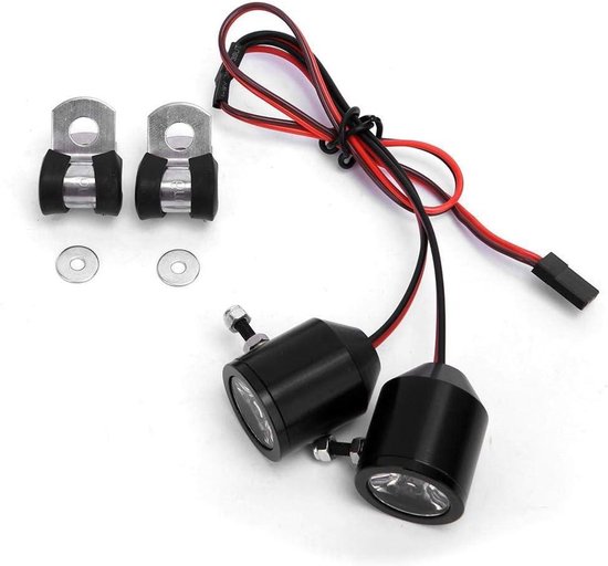 3W RC Auto LED Koplamp Licht - Zoeken Projectoren Reserveonderdeel - Vervanging Accessoire voor RC Crawler Auto - Kinderen Speelgoed Voertuig (zwart) .