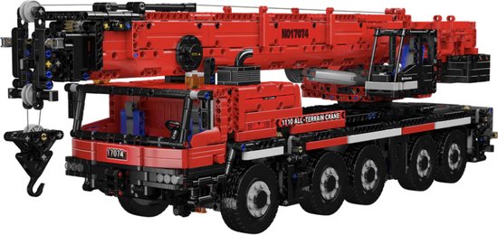 Liebherr LTM 1110 Mammoet Editie | Technisch - Technic Bouwpakket van Toy Brick Lighting® | 3200 + Bouwstenen! | Lego® Compatible | Vrachtwagen | Truck | Hijskraan | Telekraan | Bouw & Constructie