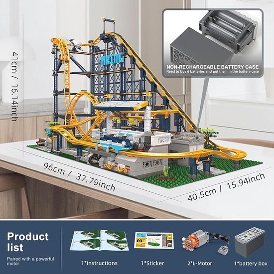 Mould King 11012 - Achtbaan Bouwset - 1240 onderdelen - lego compatibel - Bestuurbaar - RC