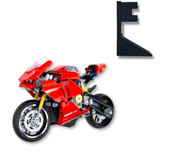 YUOM. Wall Mount voor LEGO Technic Ducati Panigale V4 S motor - Muurbeugel LEGO Technic Car Wall Mount - Ducati Panigale V4 S Motor - Lego Houder Auto modellen - Lego Ducati Panigale V4 S motor