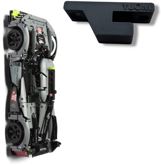 YUOM. Wall Mount voor LEGO Technic Technic PEUGEOT 9X8 24H - Muurbeugel LEGO Technic Car Wall Mount - PEUGEOT 9X8 24H - Lego Houder Auto Modellen - Lego Le Mans