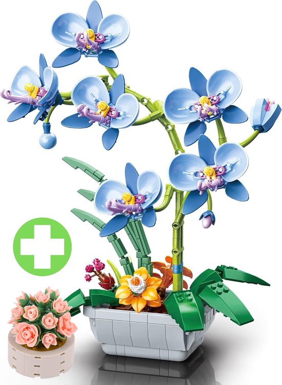 Jaki - Bloemenboeket orchidee | Botanical bloemenpracht orchideeën | Classic Creator STEM speelgoed bonsai bloemen mega bouwpakket compatibel met lego mould king sluban mega | Icons modelbouw volwassenen | Kunstbloemen | 679 bloks moederdag cadeau