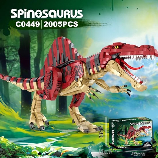 Spinosaurus Bouwset - Jurassic World Dinosaurussen Bouwpakket - 3D Puzzle Bouwblokken - Educatief Speelgoed - Compatibel met Lego bouwstenen - 2005 Stuks