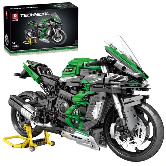 Reobrix - Kawasaki Ninja H2 SX SE 1:5 XL Motorcycle | City speed champions adventure | Classic creator motorfiets | Technische speelgoed voor kinderen en volwassenen compatibel met lego mould king sluban mega | 2088 bloks