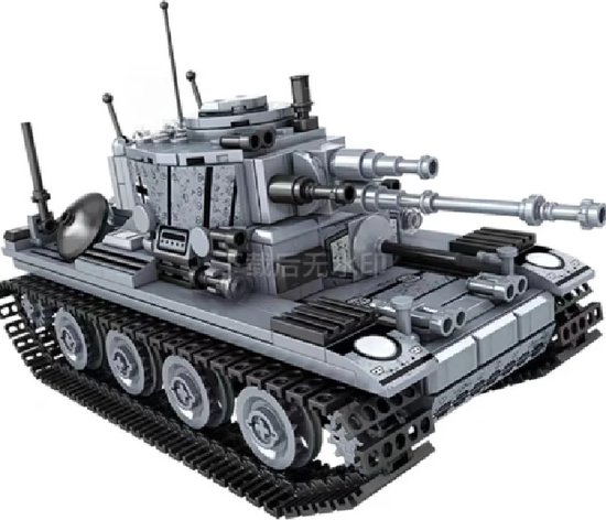 Grijze ww2 Tank lego compatibel - met 2 Minifiguren - voor LEGO