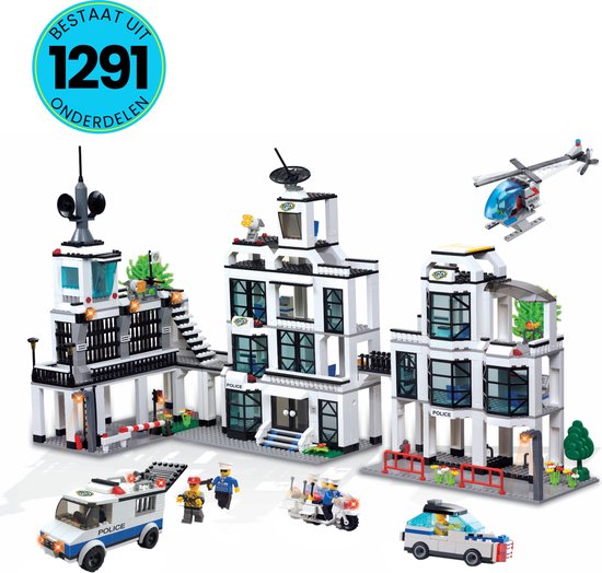 Politiebureau Speelgoed Set Geschikt Voor LEGO - Vanaf 6 Jaar - 1291 Bouwstenen - Bouwset - STEM Speelgoed - Bouwsets - Bouwspeelgoed - Inclusief Handleiding