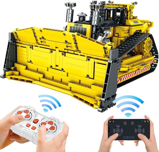 Reobrix D11 Technic RC Bulldozer auto XL | City speed champions adventure | Creator classic autos’s bouwpakket | Compatibel met lego sluban of mega bloks | Technische speelgoed ideas voor expert volwassenen & kinderen | 1836 bouwstenen modelbouw