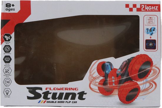 FUNFY 4WD High-Speed RC Vlinder Stunt Speelgoed Auto | Assorti | Met 360° Vlakke en V-Vormige Rotatie, Dubbele Zijaandrijving| Anti-Slip Schokbestendige Banden | Diverse Berichten Weergeven voor Kinderen