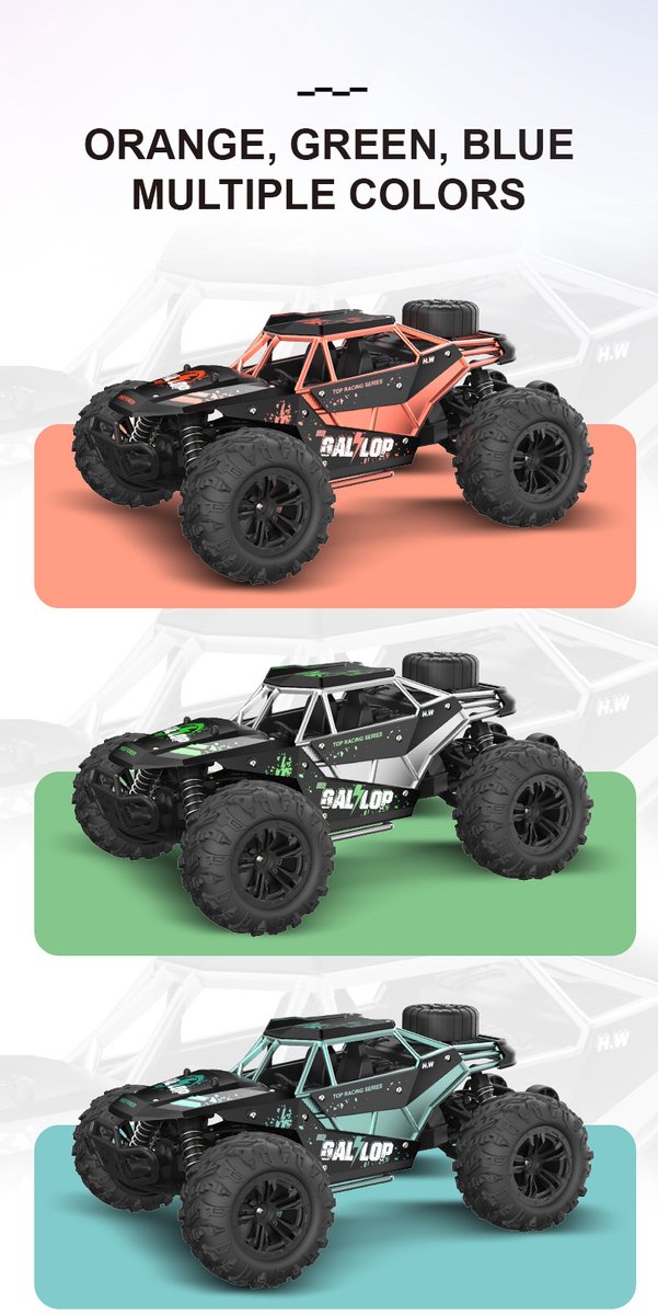 FUNFY Borstelloze Motor 1:16 Schaal 4WD RC Auto | Zwart | ABS Plastic en Metaal | Vermogen voor Hoge Snelheid Off-Road Avonturen | Maximale Snelheid Van 35 KM / uur | Tweakable Snelheidsinstellingen | Voor kinderen