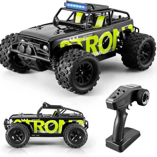 ApexArte® RC Auto Volwassenen - Bestuurbare Auto voor Buiten - Offroad - Zwart en Groen