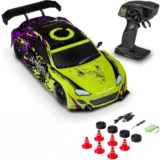 ApexArte® RC Auto Volwassenen - Bestuurbare Auto voor Buiten - Offroad - Groen en Paars