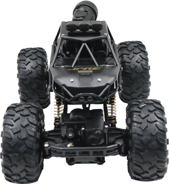 FUNFY 116 Rock Explorer RC Toy Car met 4WD | Zwart | Met 4 zachte ophangingen, Dual Motor, Lightning Mist Spray, betere grip banden, robuuste body en oplaadbare batterij voor kinderen Gift