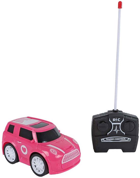 Bestuurbare Auto Roadstar RC Roze 27Mhz, 13,5cm