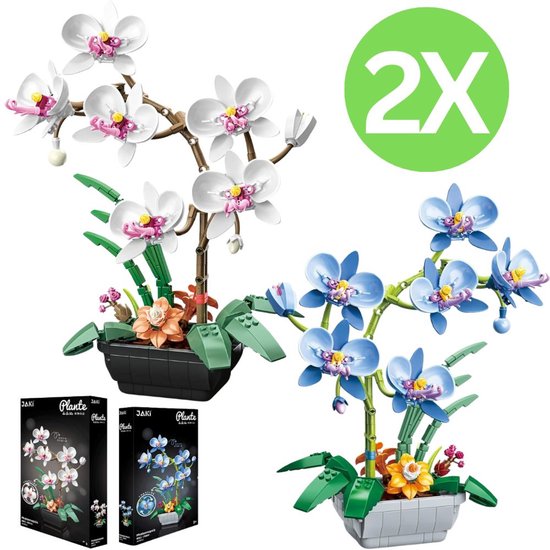 Jaki - Bloemenboeket orchideeën | Botanical bloemenpracht orchidee | Classic Creator STEM speelgoed bonsai bloemen mega bouwpakket compatibel met bekende merken | Icons modelbouw volwassenen | Kunstbloemen | 1176 bloks moederdag cadeau