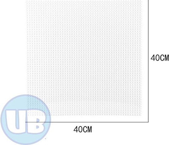 Uniblocks Classic grote bouwplaat Wit - 40 x 40 cm | City | combineer met Lego bouwplaten | grondplaten 50x50 noppen | wegen | wegplaat | stad | Geschikt voor LEGO bouwplaten bouwplaat wegplaat